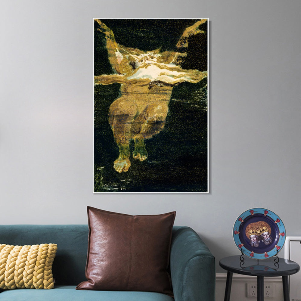 INVIN ART Framed Canvas Giclee Print Art Series#102 by William Blake Wall Art