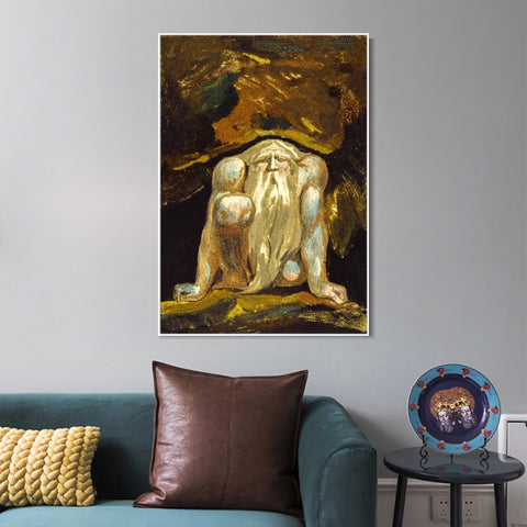INVIN ART Framed Canvas Giclee Print Art Series#103 by William Blake Wall Art Living Room Home Office Decorations