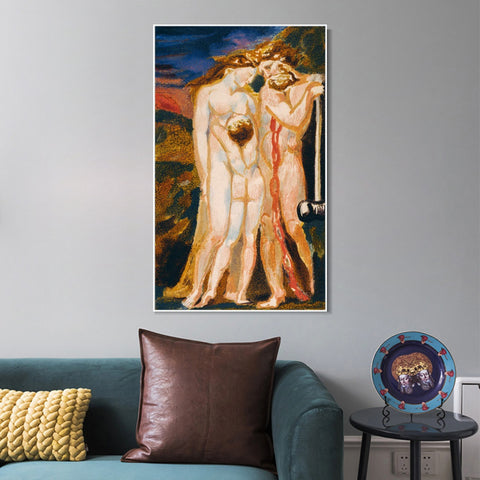 INVIN ART Framed Canvas Giclee Print Art Series#105 by William Blake Wall Art Living Room Home Office Decorations