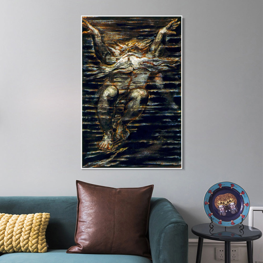 INVIN ART Framed Canvas Giclee Print Art The First Book of Urizen#3 by William Blake Wall Art
