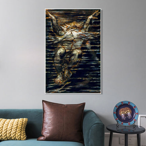 INVIN ART Framed Canvas Giclee Print Art The First Book of Urizen#3 by William Blake Wall Art Living Room Home Office Decorations