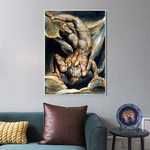 INVIN ART Framed Canvas Giclee Print Art Series#112 by William Blake Wall Art Living Room Home Office Decorations