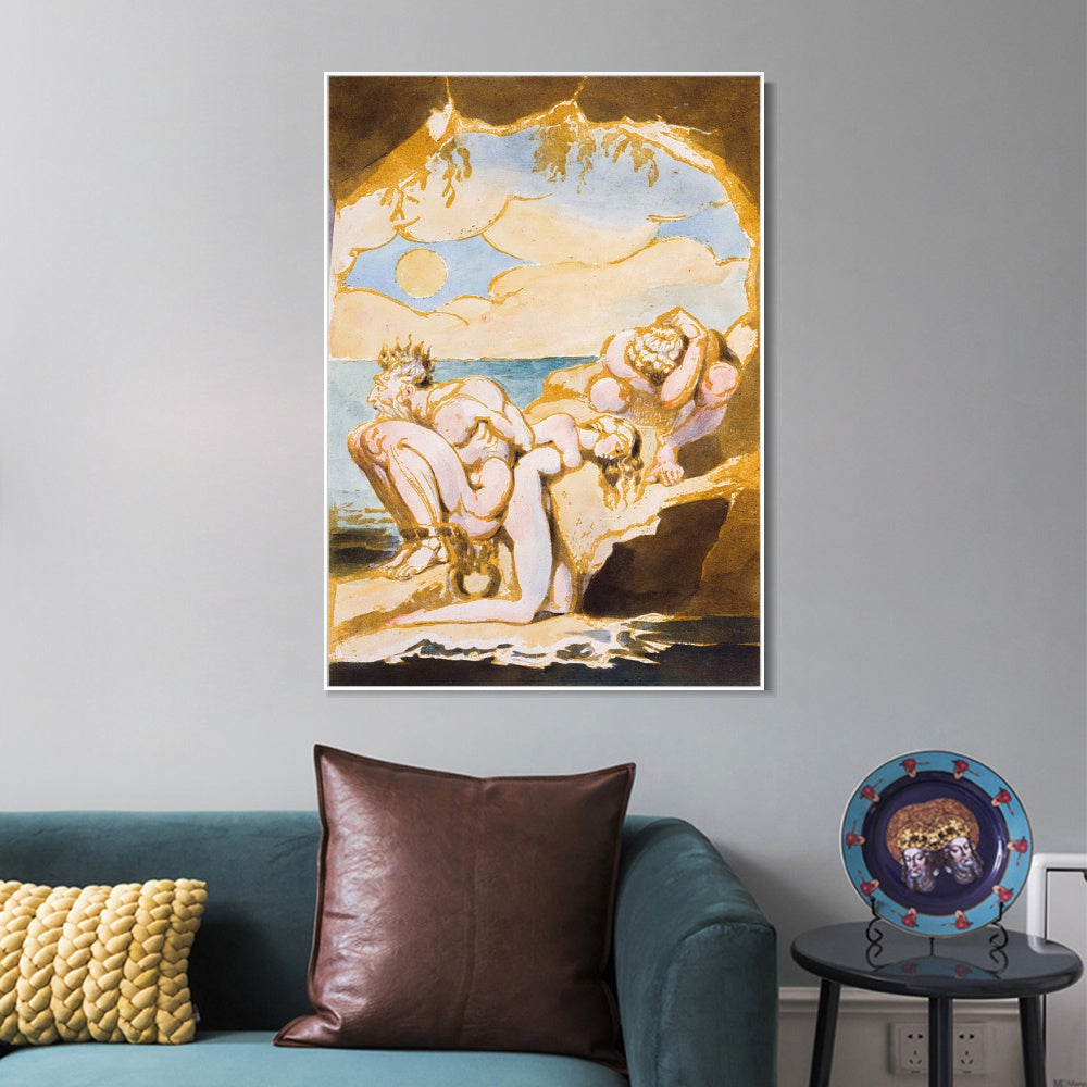 INVIN ART Framed Canvas Giclee Print Art Visions of the Daughters of Albion#6 by William Blake Wall Art