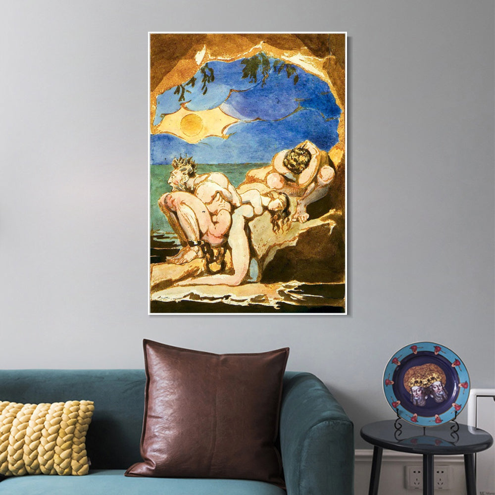 INVIN ART Framed Canvas Giclee Print Art Visions of the Daughters of Albion by William Blake Wall Art