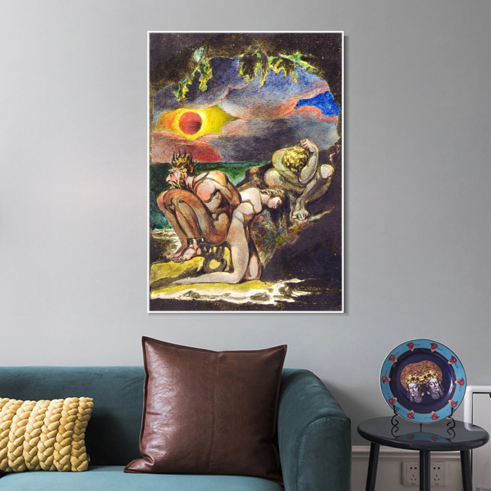 INVIN ART Framed Canvas Giclee Print Art Visions of the Daughters of Albion#3 by William Blake Wall Art