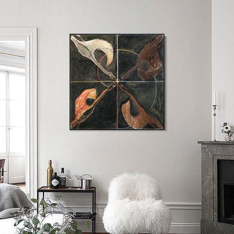 INVIN ART Framed Canvas Giclee Print Series#05 by Hilma Af Klint Wall Art Living Room Home Office Decorations