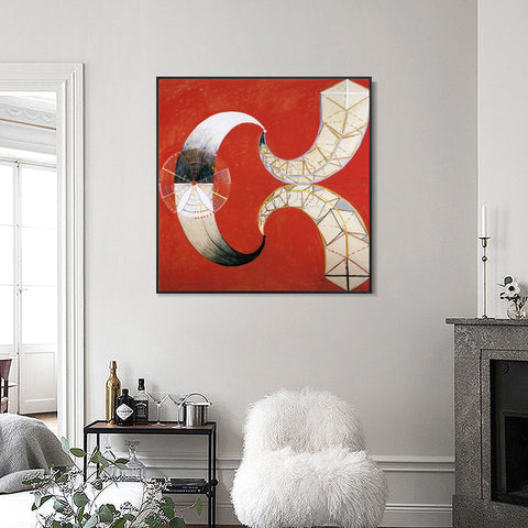 INVIN ART Framed Canvas Giclee Print Svanen Nr. 9, 1914 by Hilma Af Klint Wall Art Living Room Home Office Decorations