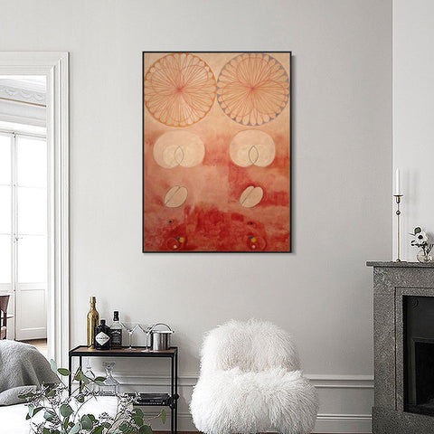 INVIN ART Framed Canvas Giclee Print Group IV,The Ten Largest,No.9,Old Age by Hilma Af Klint Wall Art Living Room Home Office Decorations