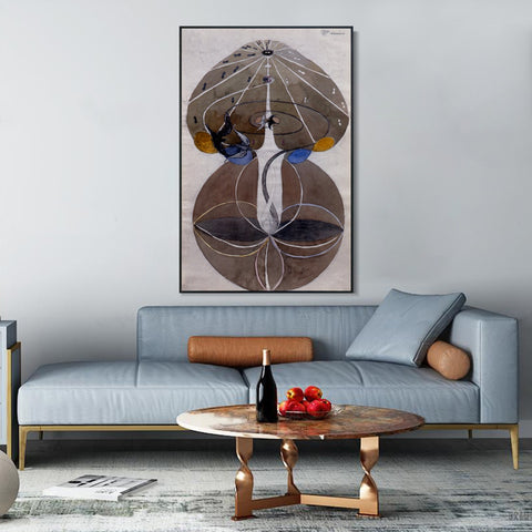 INVIN ART Framed Canvas No date Untitled 02 by Hilma Af Klint Wall Art Living Room Home Office Decorations