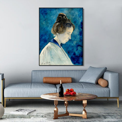 INVIN ART Framed Canvas Self-portrait by Hilma Af Klint Wall Art Living Room Home Office Decorations