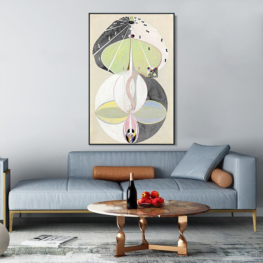 INVIN ART Framed Canvas Tree of Knowledge Series w no.5,1913 by Hilma Af Klint Wall Art Living Room Home Office Decorations