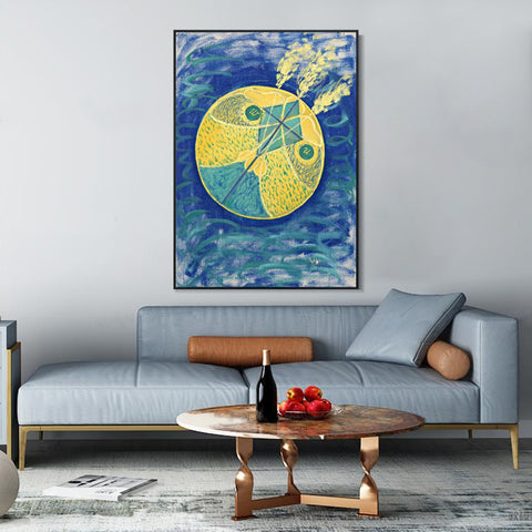 INVIN ART Framed Canvas Group i No.7 Primordial Chaos, 1907 by Hilma Af Klint Wall Art Living Room Home Office Decorations
