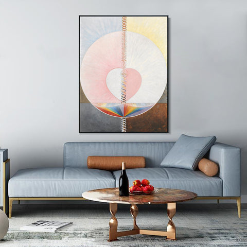 INVIN ART Framed Canvas Group IX/UW, No. 25, The Dove, No. 1, 1915 by Hilma Af Klint Wall Art Living Room Home Office Decorations