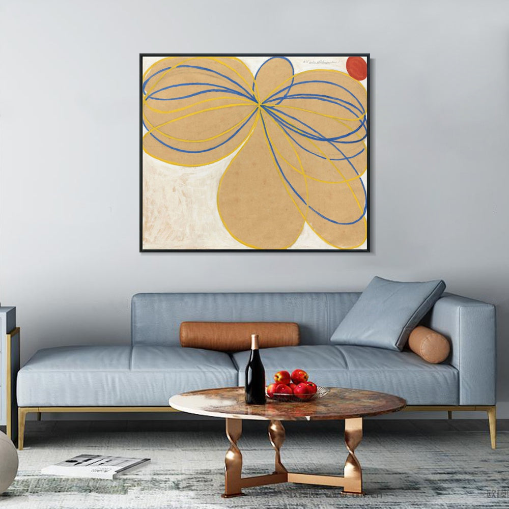 INVIN ART Framed Canvas the seven-pointed star no.1,1908 by Hilma Af Klint Wall Art Living Room Home Office Decorations