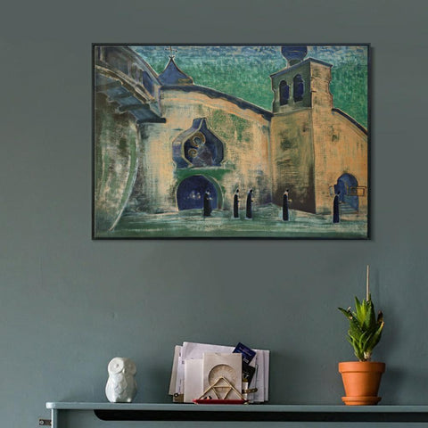 INVIN ART Framed Canvas Giclee Print We Bring the Light-1922 by Nicholas Roerich Wall Art Living Room Home Office Decorations