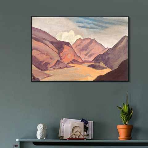 INVIN ART Framed Canvas Giclee Print Baltistan the Border with Ladakh-1936 by Nicholas Roerich Wall Art Living Room Home Office Decorations