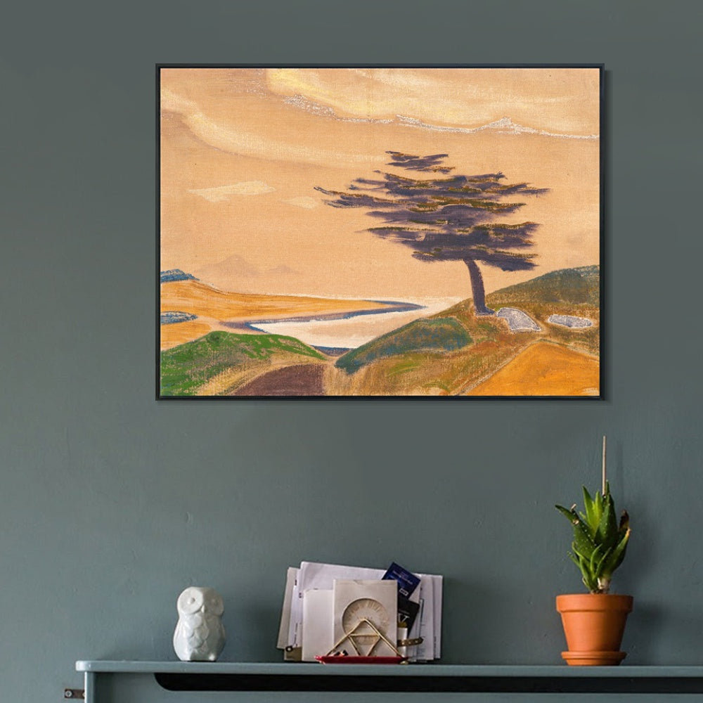 INVIN ART Framed Canvas Giclee Print Coast Ledenets 1919 by Nicholas Roerich Wall Art Living Room Home Office Decorations