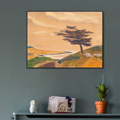 INVIN ART Framed Canvas Giclee Print Coast Ledenets 1919 by Nicholas Roerich Wall Art Living Room Home Office Decorations