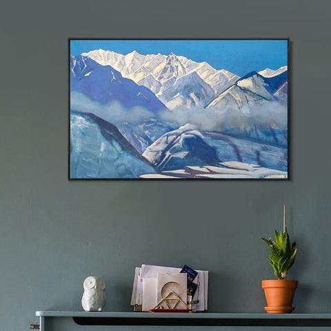 INVIN ART Framed Canvas Giclee Print Devita 1932 by Nicholas Roerich Wall Art Living Room Home Office Decorations