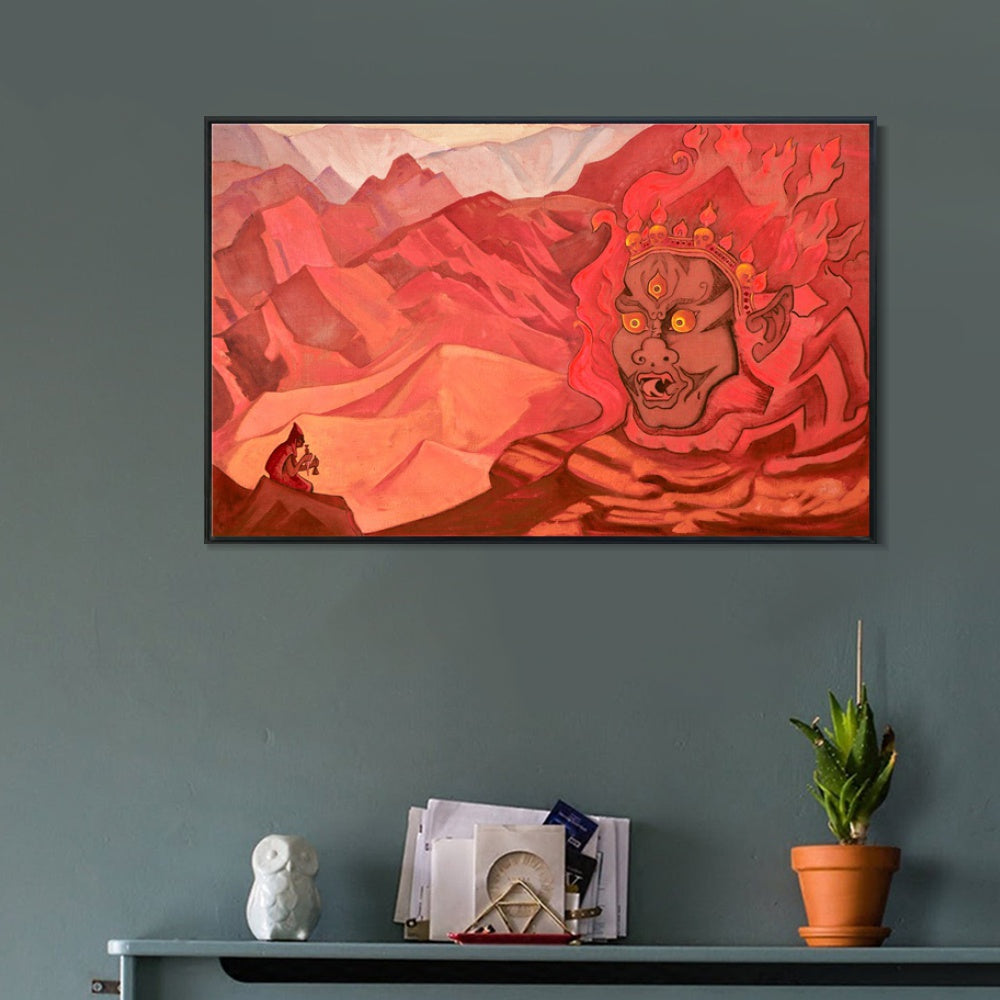 INVIN ART Framed Canvas Giclee Print Dorje the Daring One, 1925 by Nicholas Roerich Wall Art Living Room Home Office Decorations