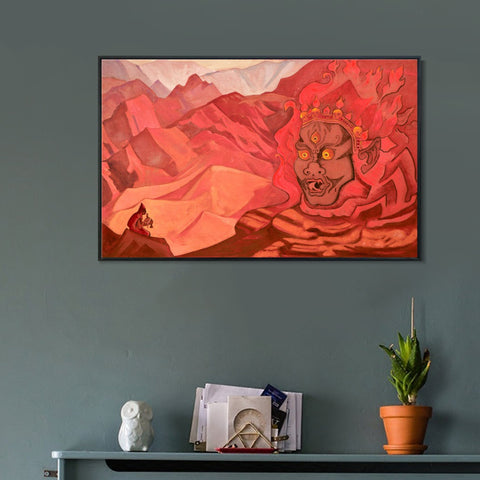 INVIN ART Framed Canvas Giclee Print Dorje the Daring One, 1925 by Nicholas Roerich Wall Art Living Room Home Office Decorations