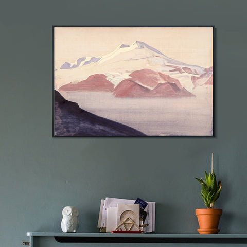 INVIN ART Framed Canvas Giclee Print Elbrus Caucasus, 1933 by Nicholas Roerich Wall Art Living Room Home Office Decorations