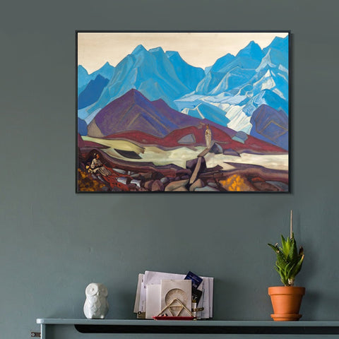 INVIN ART Framed Canvas Giclee Print from Beyond by Nicholas Roerich Wall Art Living Room Home Office Decorations