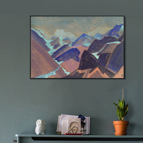 INVIN ART Framed Canvas Giclee Print Glaciers of Lahaul, 1936 by Nicholas Roerich Wall Art Living Room Home Office Decorations
