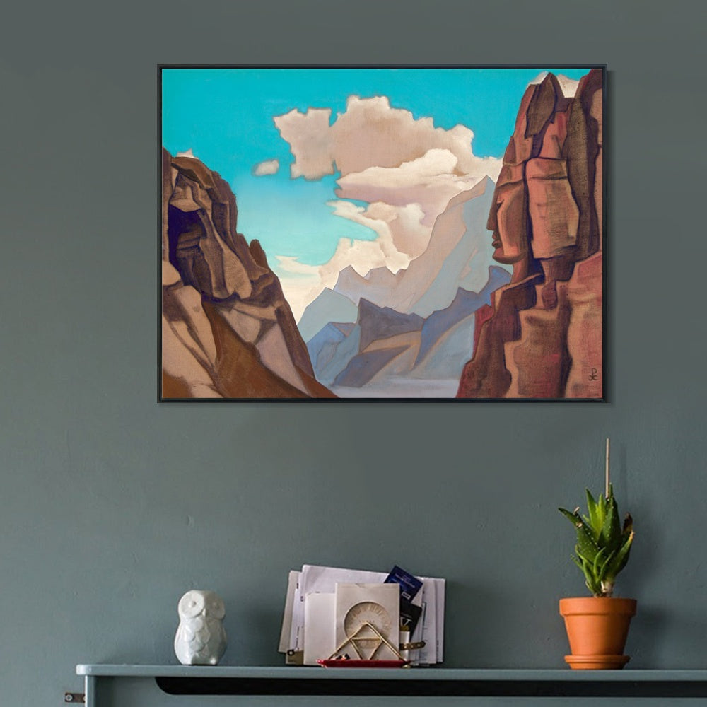 INVIN ART Framed Canvas Giclee Print Great Spirit of Himalayas, 1934 by Nicholas Roerich Wall Art Living Room Home Office Decorations