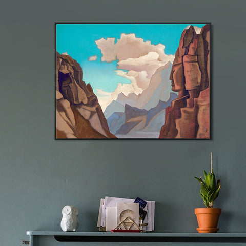 INVIN ART Framed Canvas Giclee Print Great Spirit of Himalayas, 1934 by Nicholas Roerich Wall Art Living Room Home Office Decorations