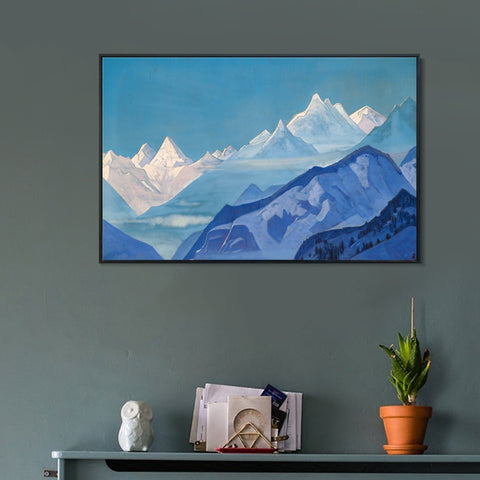 INVIN ART Framed Canvas Giclee Print Guru Guri Dhar, 1931 by Nicholas Roerich Wall Art Living Room Home Office Decorations