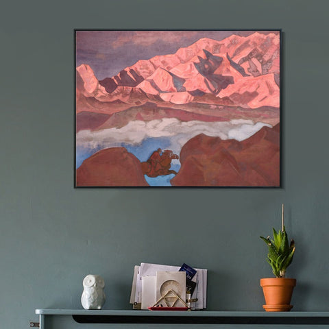 INVIN ART Framed Canvas Giclee Print He Who Hastens, 1924 by Nicholas Roerich Wall Art Living Room Home Office Decorations