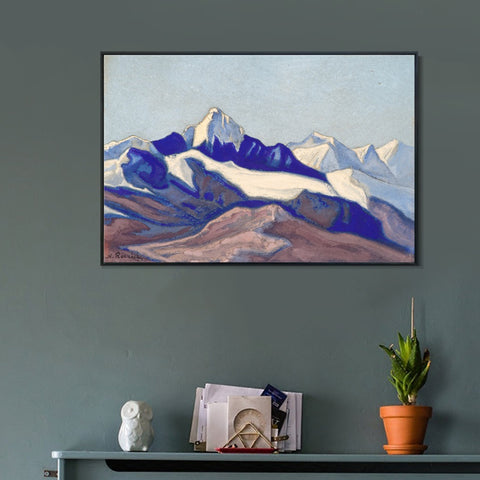 INVIN ART Framed Canvas Giclee Print Himalayas, 1945 by Nicholas Roerich Wall Art Living Room Home Office Decorations