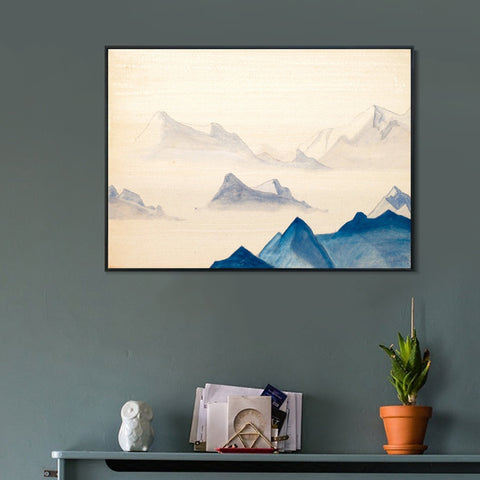 INVIN ART Framed Canvas Giclee Print Himalayas Study-5 by Nicholas Roerich Wall Art Living Room Home Office Decorations