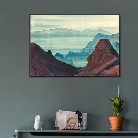 INVIN ART Framed Canvas Giclee Print Himalayas Study, 1934 by Nicholas Roerich Wall Art Living Room Home Office Decorations