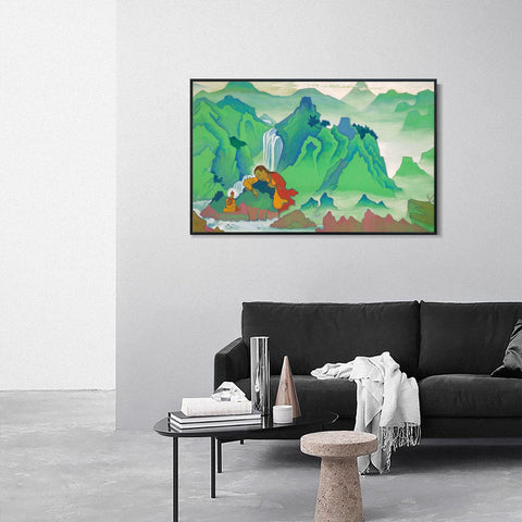 INVIN ART Framed Canvas Giclee Print Padmasambhava, 1924 by Nicholas Roerich Wall Art Living Room Home Office Decorations