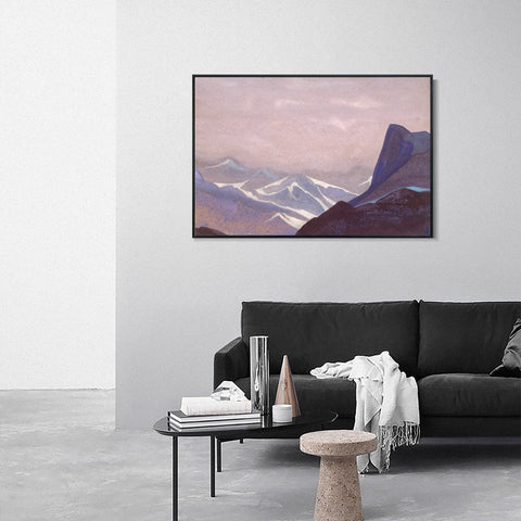 INVIN ART Framed Canvas Giclee Print Pass Suget, 1936 by Nicholas Roerich Wall Art Living Room Home Office Decorations