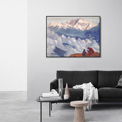INVIN ART Framed Canvas Giclee Print Pearl of Searching, 1924 by Nicholas Roerich Wall Art Living Room Home Office Decorations