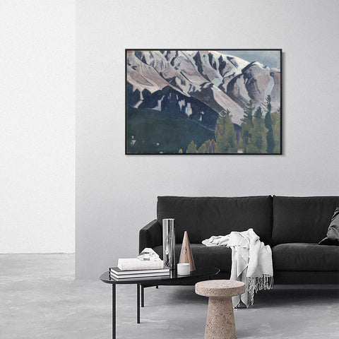 INVIN ART Framed Canvas Giclee Print Pir Panjal, 1925 by Nicholas Roerich Wall Art Living Room Home Office Decorations