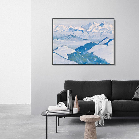 INVIN ART Framed Canvas Giclee Print Ridge of Everest, 1924 by Nicholas Roerich Wall Art Living Room Home Office Decorations