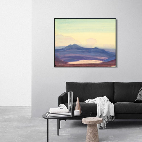 INVIN ART Framed Canvas Giclee Print Study of Mountains, 1931-1 by Nicholas Roerich Wall Art Living Room Home Office Decorations