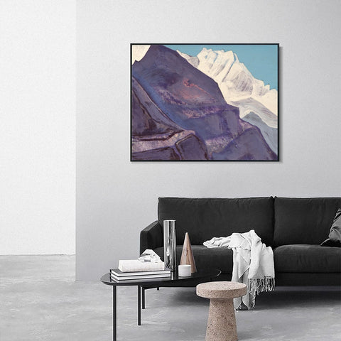 INVIN ART Framed Canvas Giclee Print Study of Mountains, 1933 by Nicholas Roerich Wall Art Living Room Home Office Decorations