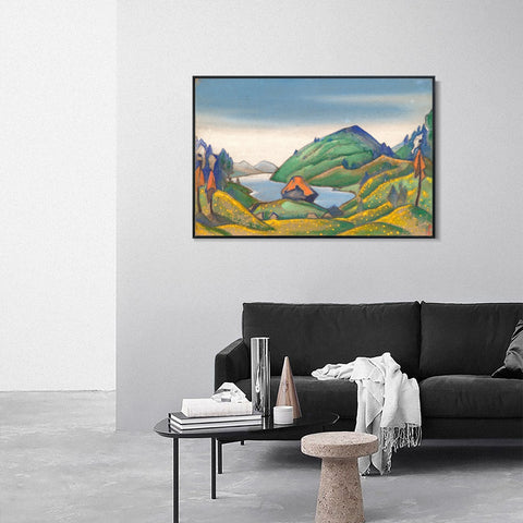 INVIN ART Framed Canvas Giclee Print Study of Scene Decoration for the Rite of Spring, 1944 by Nicholas Roerich Wall Art Living Room Home Office Decorations