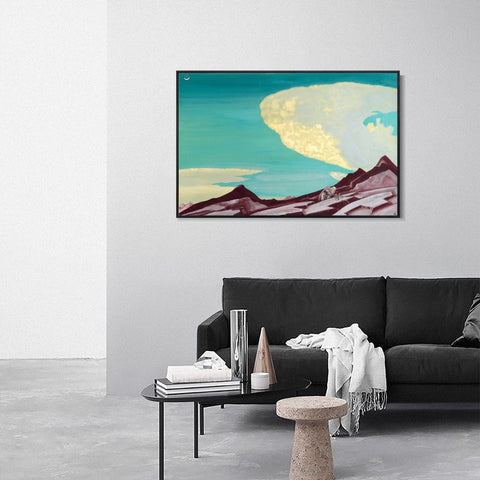 INVIN ART Framed Canvas Giclee Print Tablets of Law, 1931 by Nicholas Roerich Wall Art Living Room Home Office Decorations