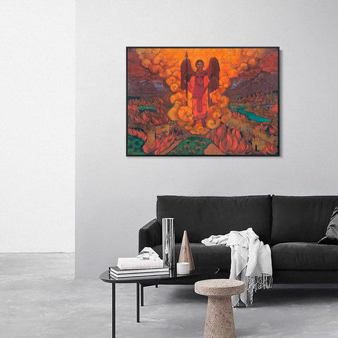 INVIN ART Framed Canvas Giclee Print The Last Angel, 1912 by Nicholas Roerich Wall Art Living Room Home Office Decorations