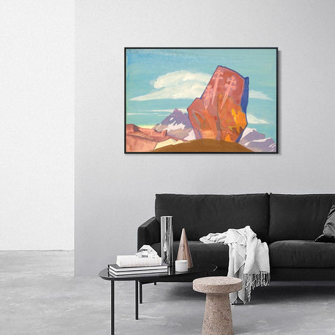 INVIN ART Framed Canvas Giclee Print three Swords by Nicholas Roerich Wall Art Living Room Home Office Decorations