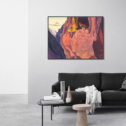 INVIN ART Framed Canvas Giclee Print Tidings of the Eagle, 1927 by Nicholas Roerich Wall Art Living Room Home Office Decorations