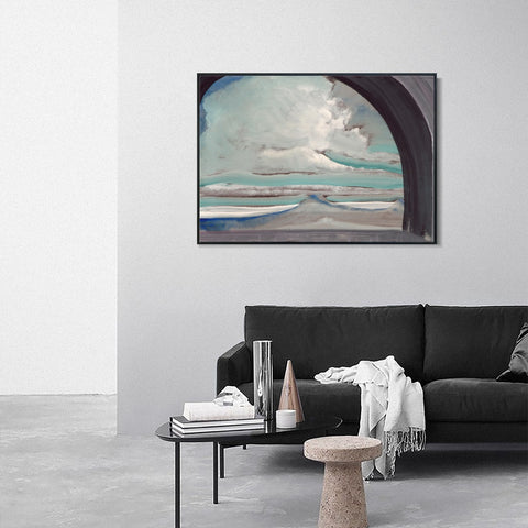 INVIN ART Framed Canvas Giclee Print White Cloud, 1922 by Nicholas Roerich Wall Art Living Room Home Office Decorations