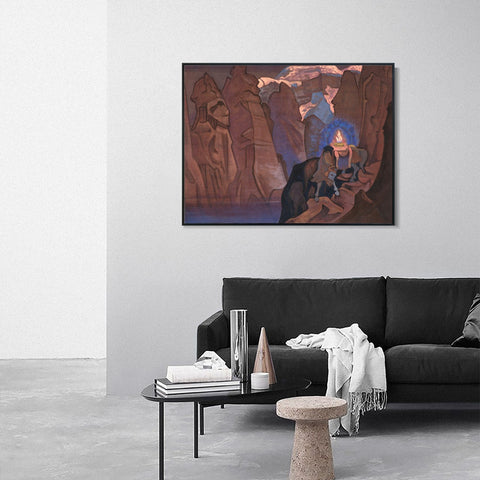 INVIN ART Framed Canvas Giclee Print World Treasure Cintamani, 1924 by Nicholas Roerich Wall Art Living Room Home Office Decorations