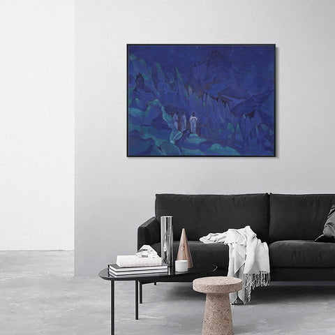 INVIN ART Framed Canvas Giclee Print Burning the Darkness, 1924 by Nicholas Roerich Wall Art Living Room Home Office Decorations